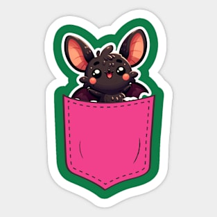 Kawaii Bat in Pocket Sticker